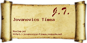 Jovanovics Tímea névjegykártya